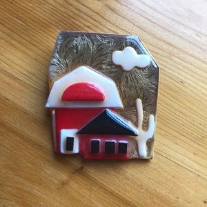 Unique House pin, handmade